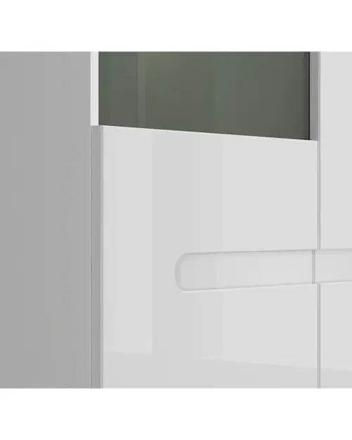 Vitrina Azteca Trio 90 cm con 2 puertas blanco brillo