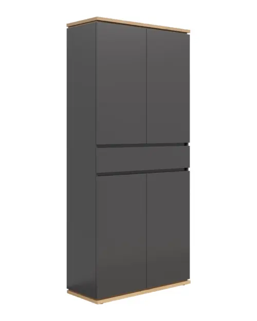 Mueble para pasillo Yamael 90 cm con 4 puertas y un cajón grafito