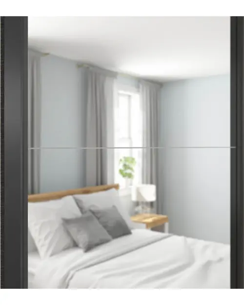 Armario de puertas correderas Tetrix 153 cm con espejo roble sonoma