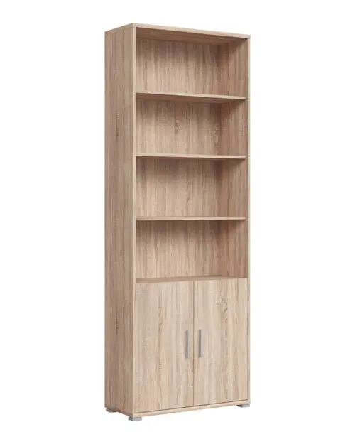 Estantería Brw Office 79 cm con 2 puertas y 4 estantes roble sonoma