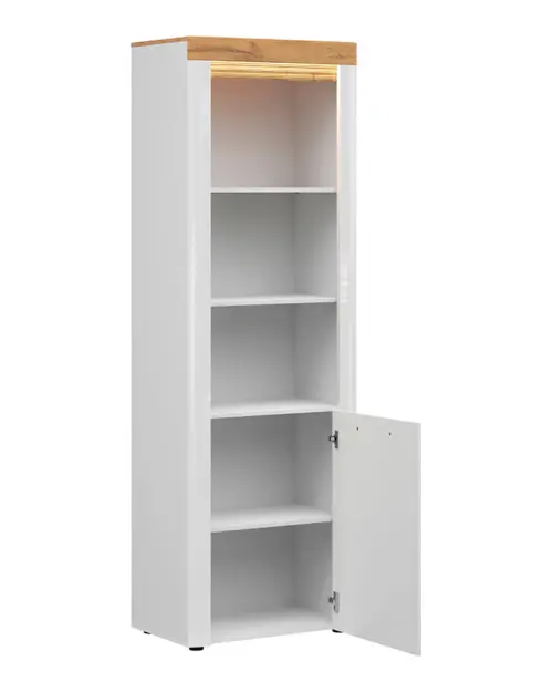 Estantería Horton 68 cm con puertas y 3 estantes blanca