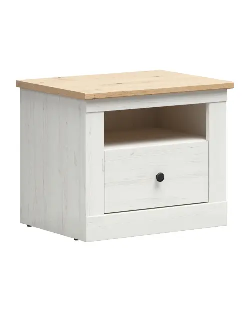 Mesita de noche Frija 58 cm con cajón pino andersen blanco