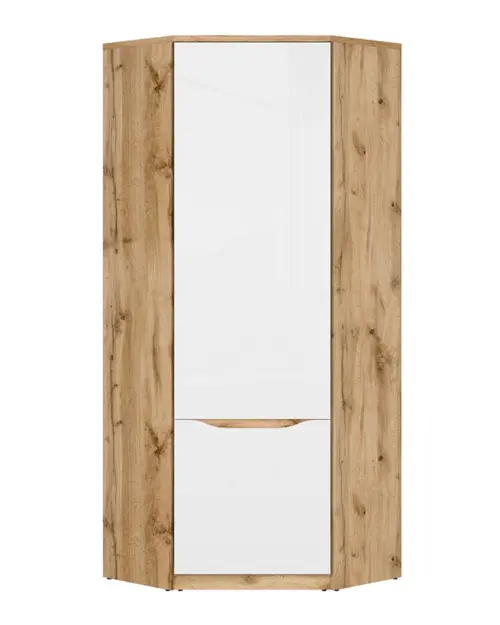 Armario de esquina Nuis 78x78 cm roble wotan/blanco brillo