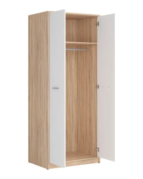 Armario de dos puertas Nepo Plus 80 cm roble sonoma/blanco