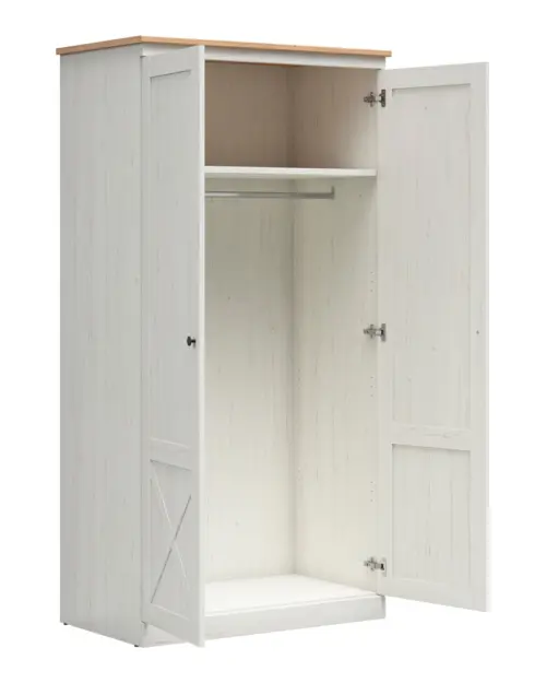 Armario de dos puertas Frija 103 cm pino andersen blanco