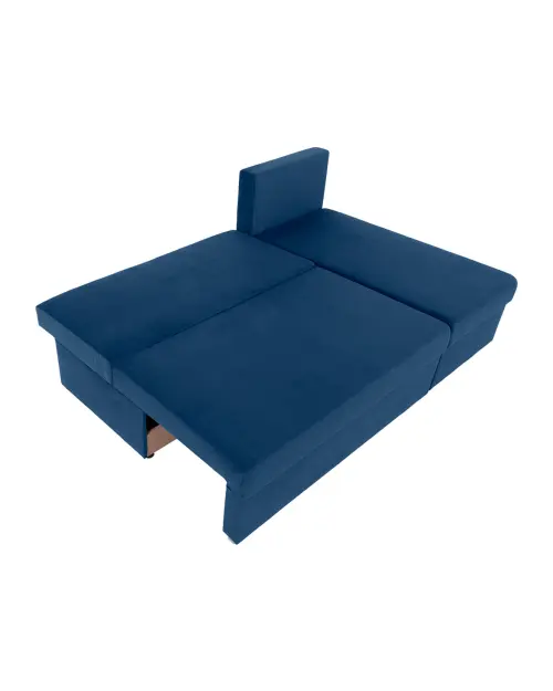 Универсальный угловой диван Laro раскладной с ящиком для белья темно-синий