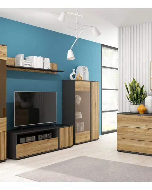 Armario de dos puertas Luen 95 cm roble tegola/roble mauvella