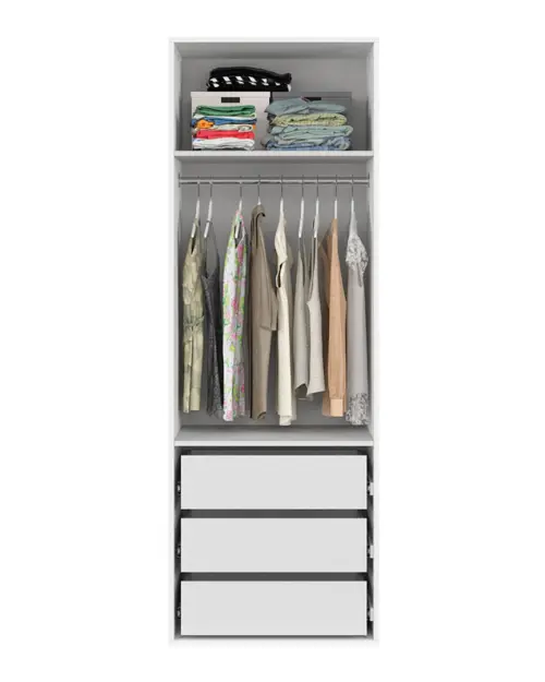 Armario de dos puertas Flex 75 cm con espejo blanco brillo