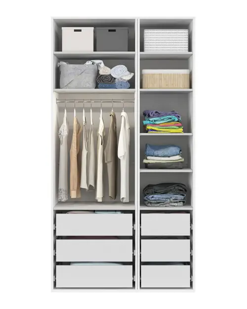 Armario modular Flex 125 cm con puertas y espejo blanco