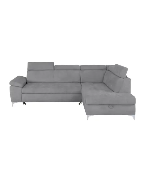 Sofá rinconera derecho Raul convertible con arcón gris