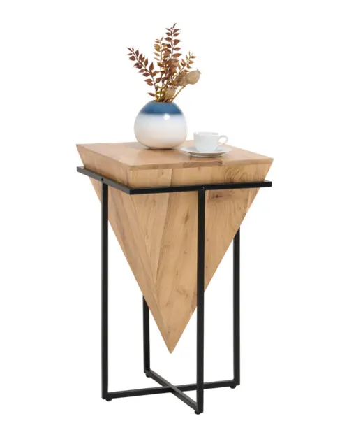 Mesa de acacia Sira II marrón-negro