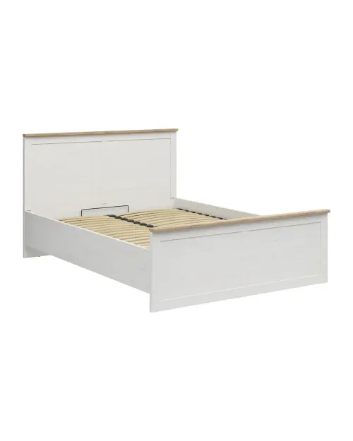 Cama Loksa B 160x200 con somier y arcón pino andersen blanco