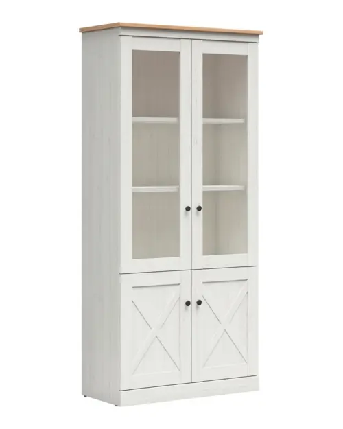 Vitrina Frija 93 cm con 4 puertas pino andersen blanco