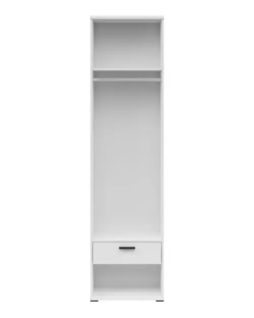 Estantería Homeland 60 cm con cajón, estante y barra blanca