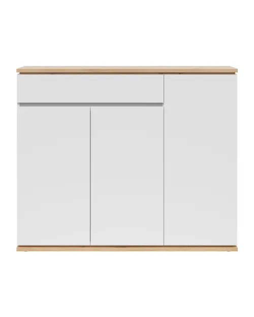 Cómoda Yamael 135 cm con 3 puertas y un cajón roble artisan/blanco