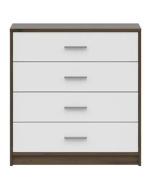 Cómoda Nepo Plus 80 cm con 4 cajones roble noble/blanco
