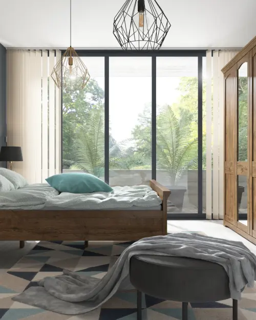 Mesita de noche Patras 58 cm con cajón roble april