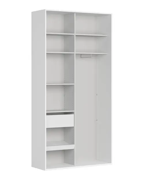 Шкаф-купе Flex 120 см с зеркалом белый