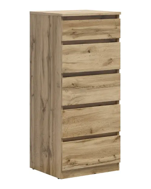 Cómoda Tetrix 50 cm con 5 cajones roble wotan