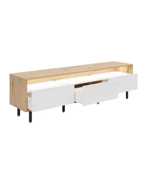 Mueble TV Gap 190 cm con 3 cajones roble artisan/blanco