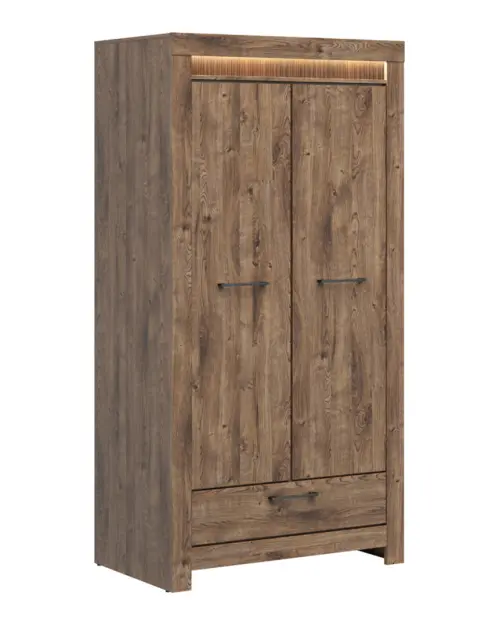 Шкаф двухдверный Torin 102 см с ящиком дуб риббек коричневый