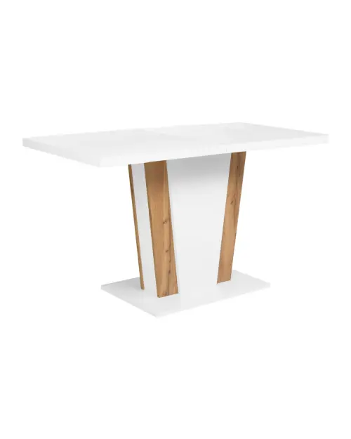 Stół rozkładany Zalder 120/160x68 dąb wotan/biały
