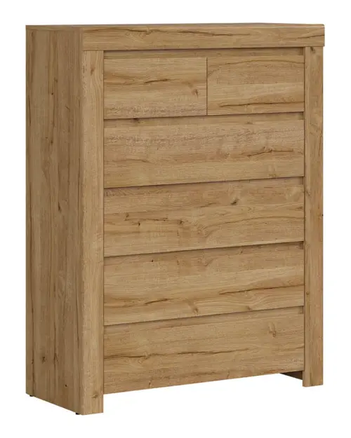 Cómoda Holten 99 cm con 6 cajones roble waterford