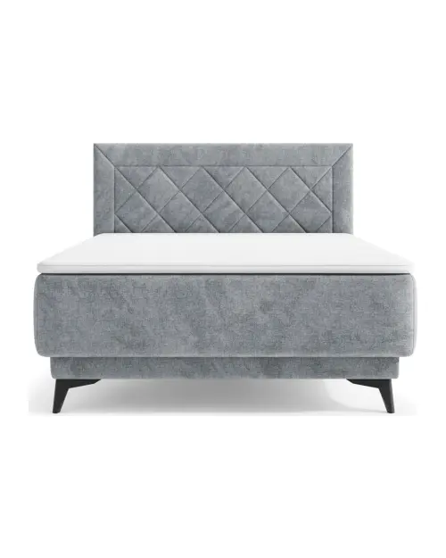 Łóżko kontynentalne Zalea 120x200 z pojemnikiem szare