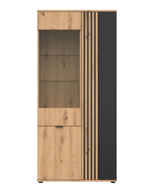 Vitrina Vabres 90 cm con 3 puertas roble artisan lama