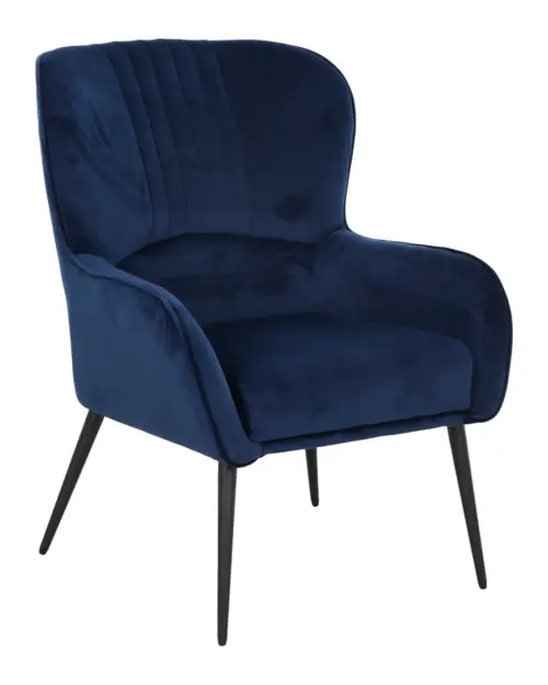 Wingback chair Samon navy blue