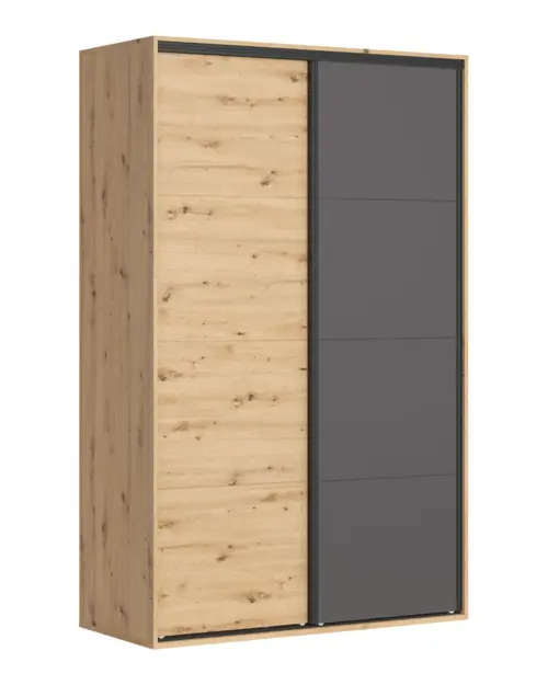 Armario de puertas correderas Flex 150 cm roble artisan/grafito