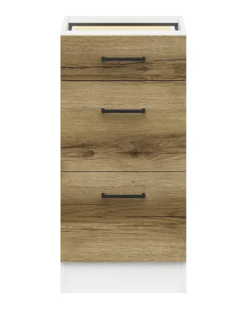 Mueble de cocina bajo Junona Line 40 cm con cajones sin encimera roble delano claro