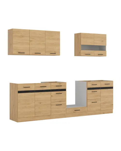 Conjunto de cocina Junona Line 260 cm roble bernstein