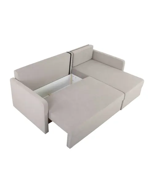 Sofá rinconera universal Imros convertible con arcón taupe