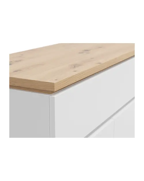 Cómoda Yamael 85 cm con 2 puertas y un cajón roble artisan/blanco