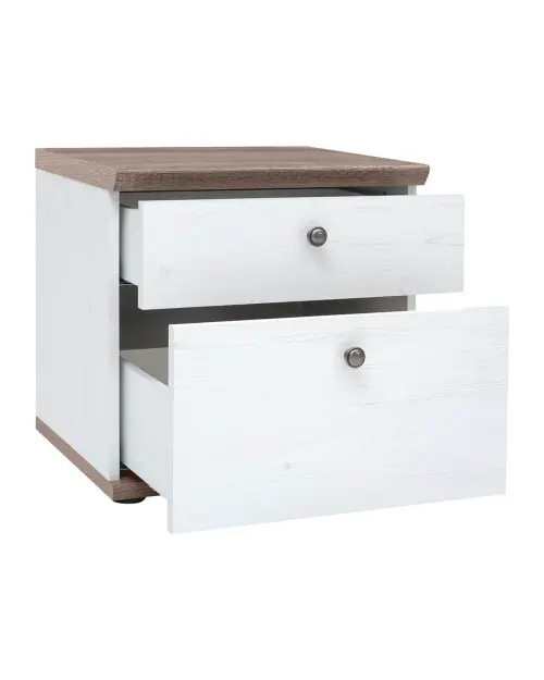 Mesita de noche Stockholm 48 cm con cajones pino andersen blanco