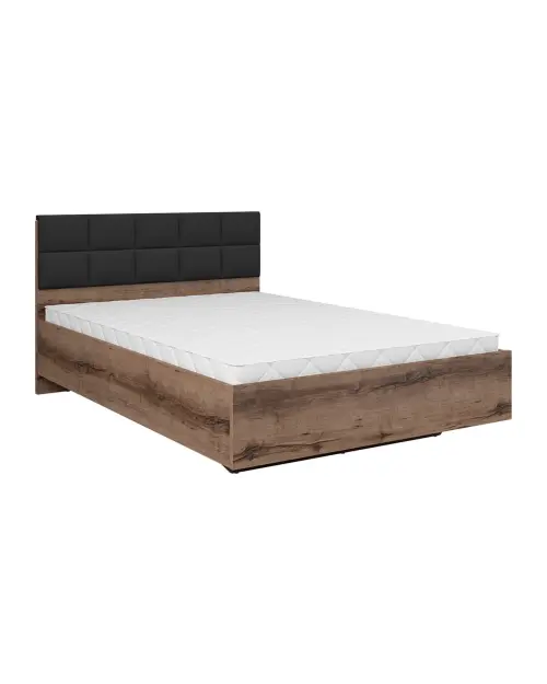 Cama Kassel B1 140x200 con somier y contenedor roble monastery