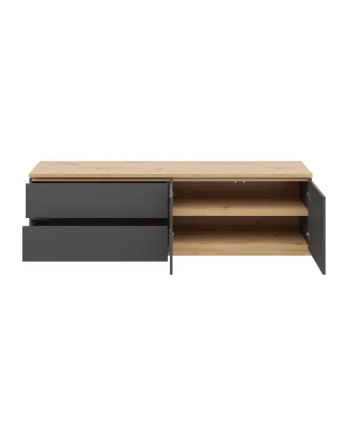 Mueble RTV Yamael 184 cm con 2 puertas y 2 cajones grafito