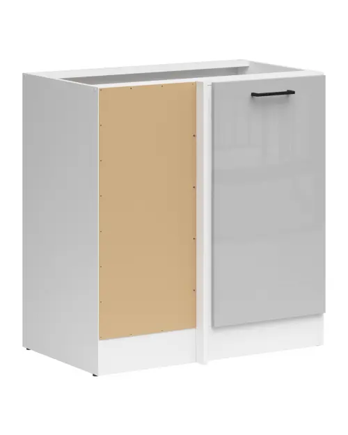 Mueble de cocina bajo de rincón Junona Line claro izquierda gris claro brillo ocupa el rincón 100x60 cm
