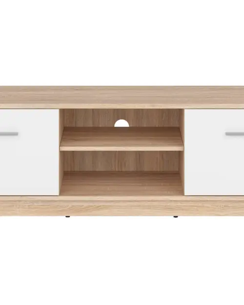 Mueble RTV Nepo Plus 138 cm con 2 puertas y un estante roble sonoma/blanco