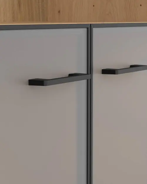 Estantería Space Office 80 cm con 2 puertas y estante roble artisan