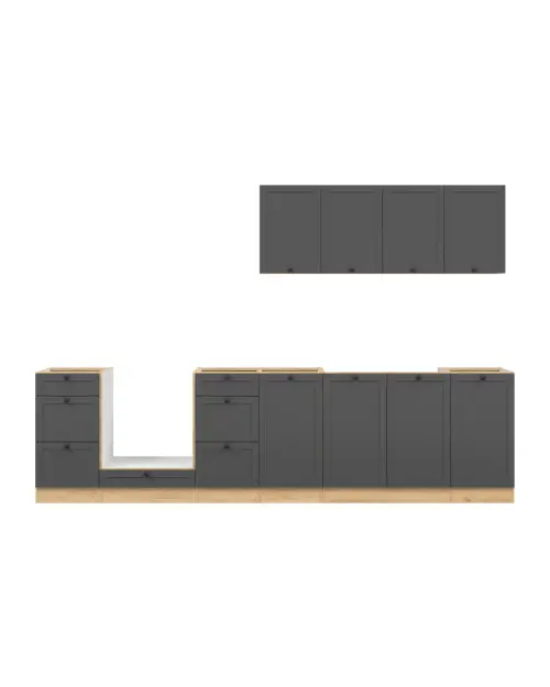 Conjunto de cocina Junona Line 300 cm grafito