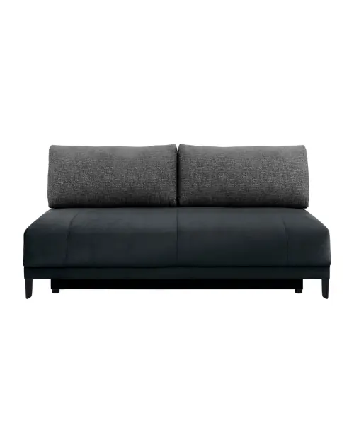 Trzyosobowa sofa Sentila rozkładana z pojemnikiem, czarna