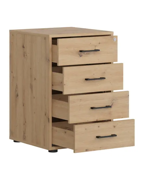Cajonera Space Office 50 cm con 4 cajones roble artisan