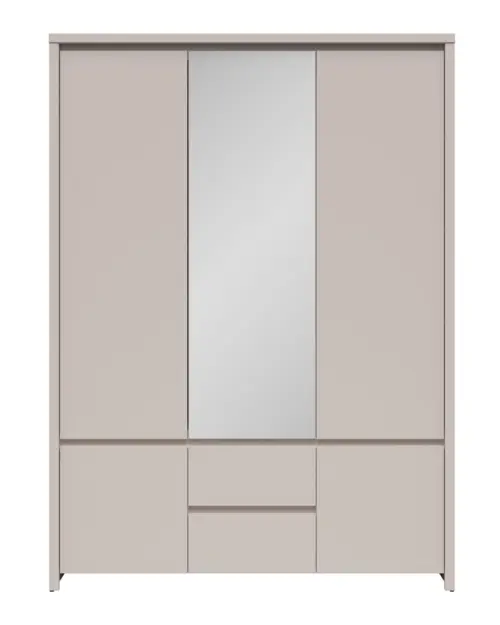 Armario de cinco puertas Kaspian 153 cm con espejo y cajones cachemira