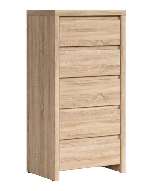 Cómoda Kaspian 56 cm con 5 cajones roble sonoma