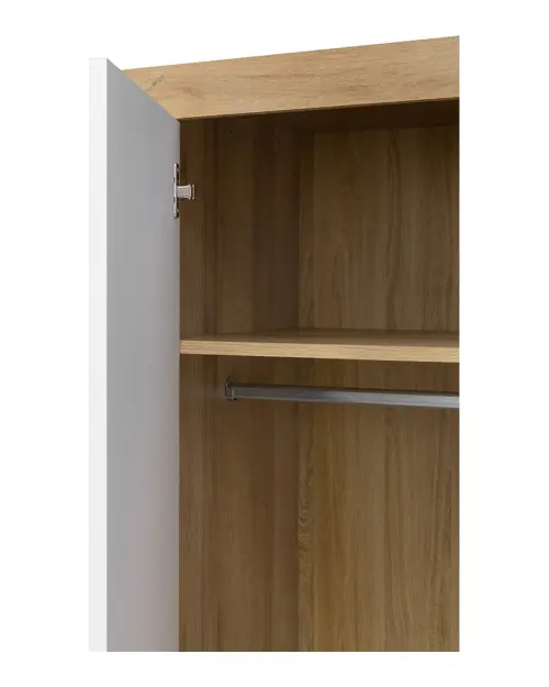 Armario de dos puertas Balder 90 cm roble riviera/blanco brillo