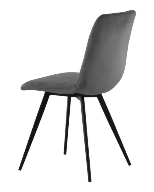 Silla tapizada Jamil de terciopelo gris