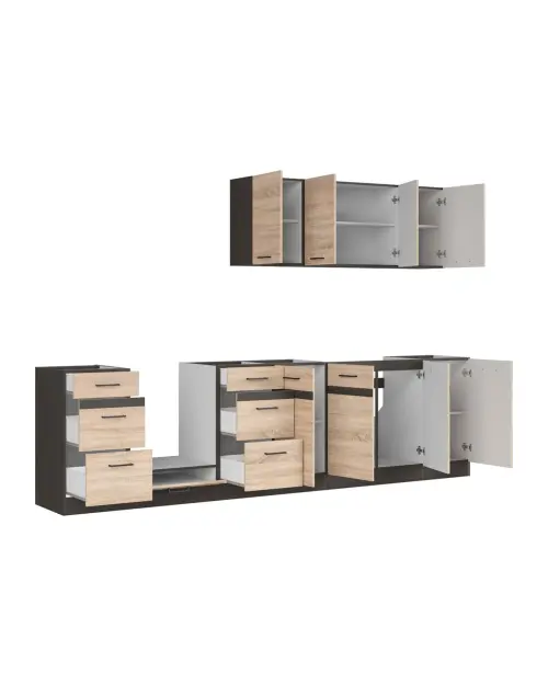 Conjunto de cocina Junona Line 300 cm roble sonoma