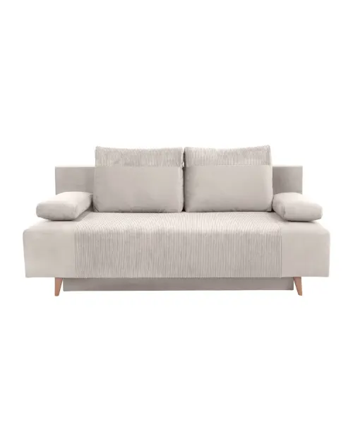 Three-seater sofa bed Leon with storage beige